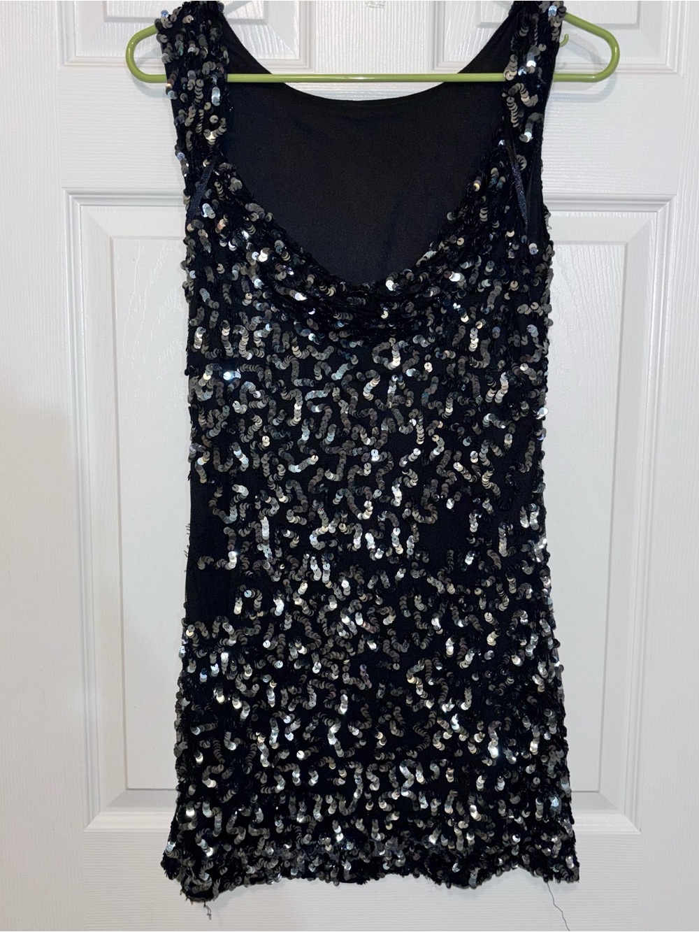 Source Unknown Black Sequin Mini Dress